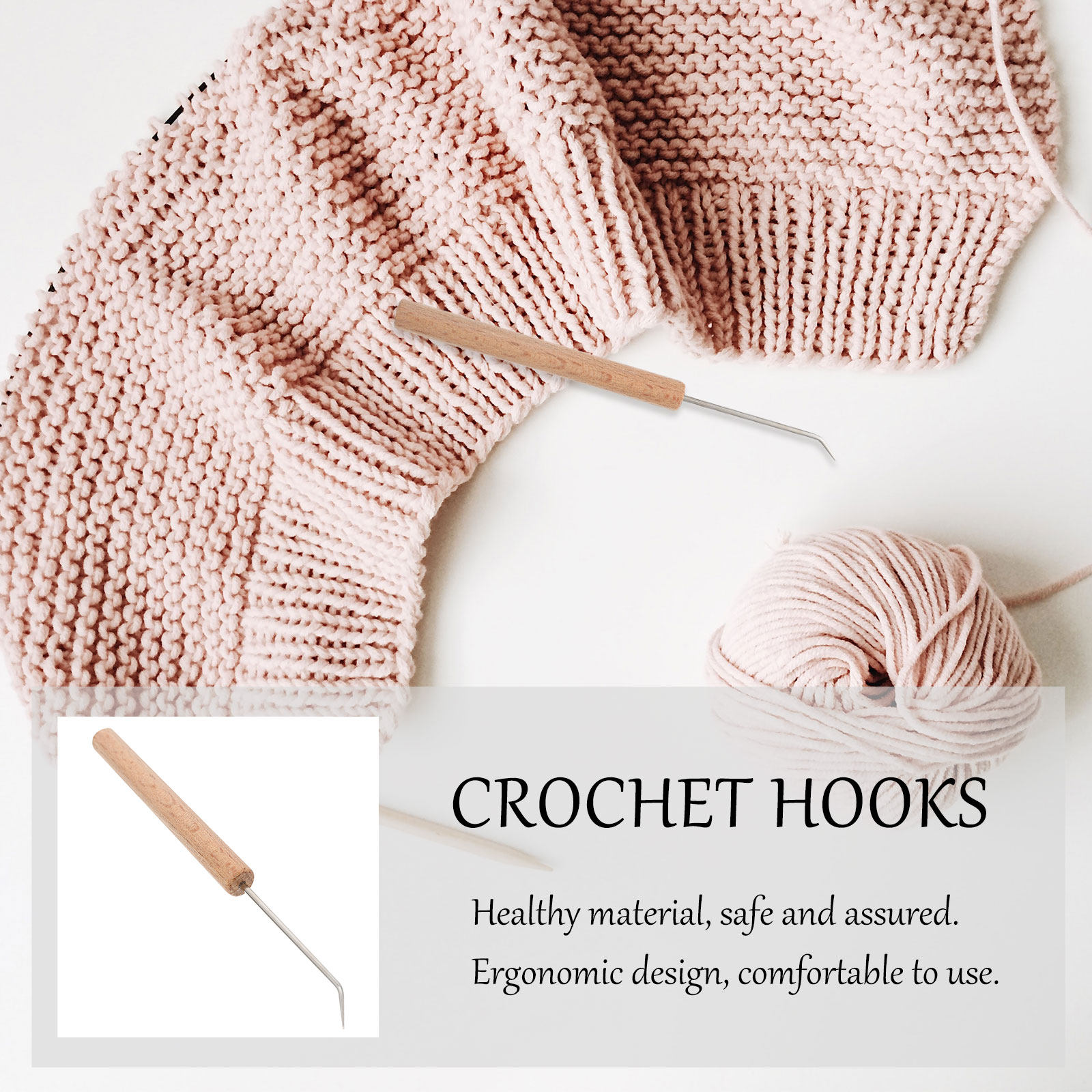Wooden Crochet Hooks Ergonomic Handle - 1 шт. крючок для вязания, деревянный