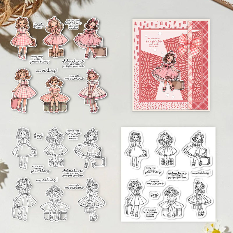 Clear Silicone Stamps For Card Making - Прозрачный силиконовый штамп Suncraft Lovely Traveling