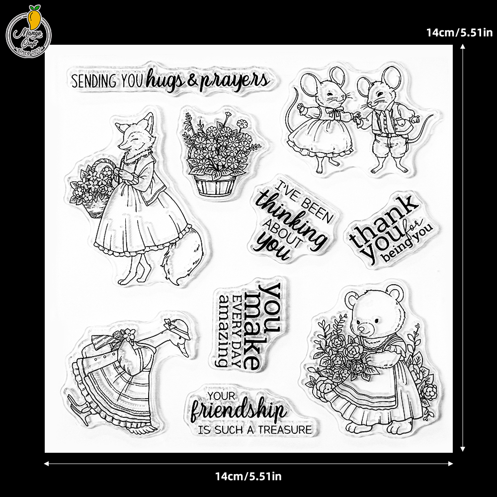 Набор прозрачных штампов и мет – обзор и цена Clear Silicone Stamps For Card Making
